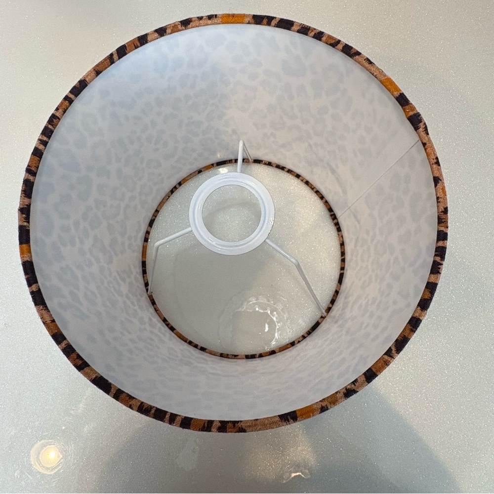 Anthropologie Leopard Print Lamp Shade - Orange and Black - Picture 3 of 8